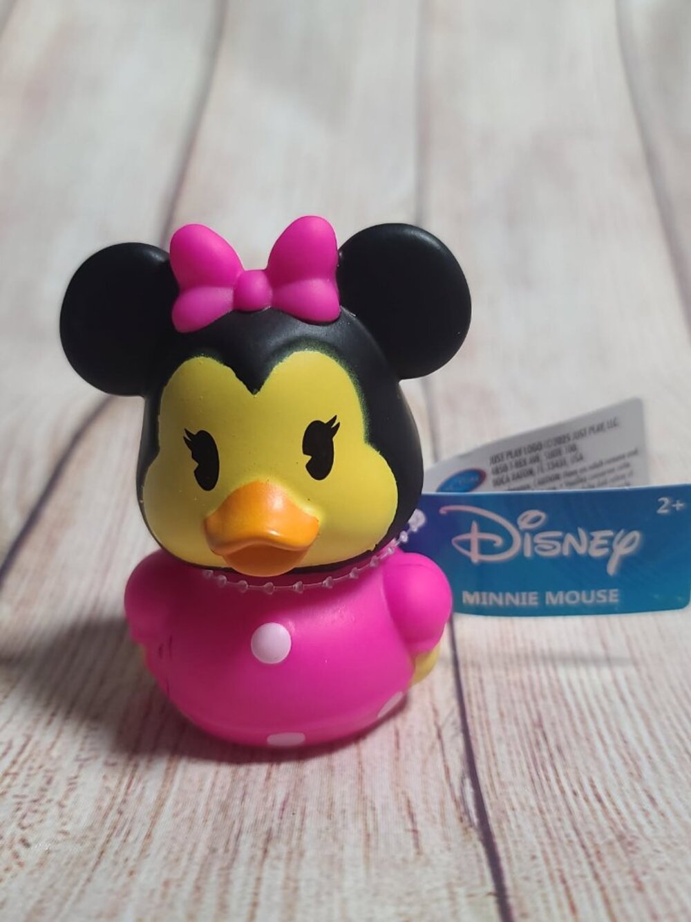 Disney DUCKaLooz Minnie Mouse Pink 2.75" Rubber Duck - NEW